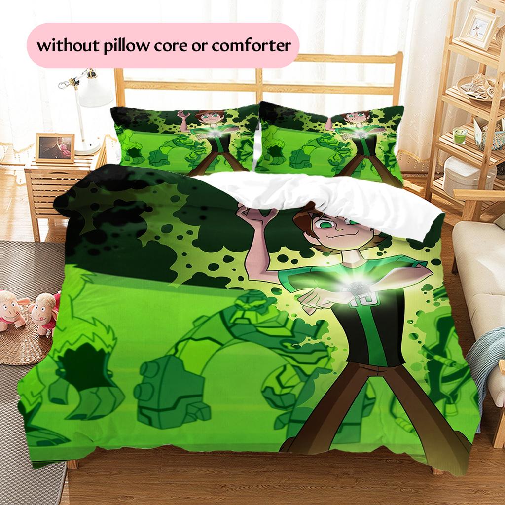 Ben 10  Pattern Bedding Quilt Set  Home Decoration  Gift (1 * duvet cover + 2 * pillowcase  without core)