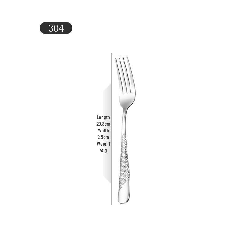 Cross 304 Stainless Steel Star Diamond Tableware Set: Steak Knife, Fork, Spoon, and Teaspoon for Home and Hotel Use