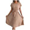 Fashion Women's Summer Round Neck Casual Fashion Printed Pullover  Dress