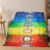Yoga Cosmic Energy Rainbow 26 Chakra Meditation Flannel Blanket Soft Warm Throw Blanket for Bedroom Living Room Bed Travel Gift