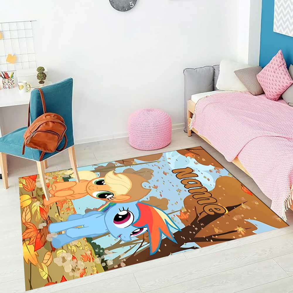 Little Pony (10) Customize your name rug, office chair cushion, home bedroom living room gift.