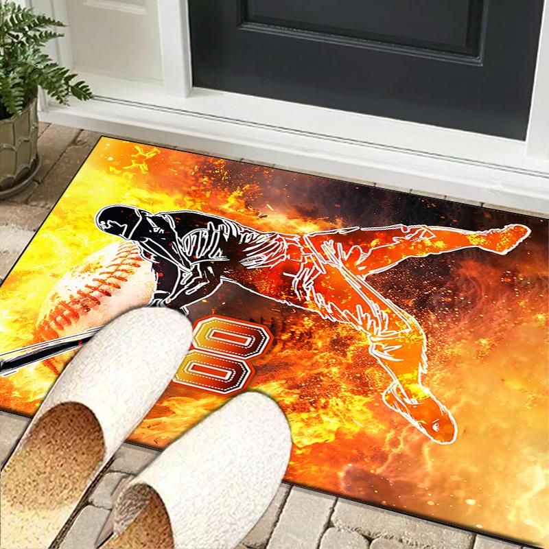Baseball Feuerkraft Büro Teppich Stuhlmatte, Spielteppich, Geeignet für Eingang, Schlafzimmer, Wohnzimmer, Schreibtisch, Weihnachtsgeschenk