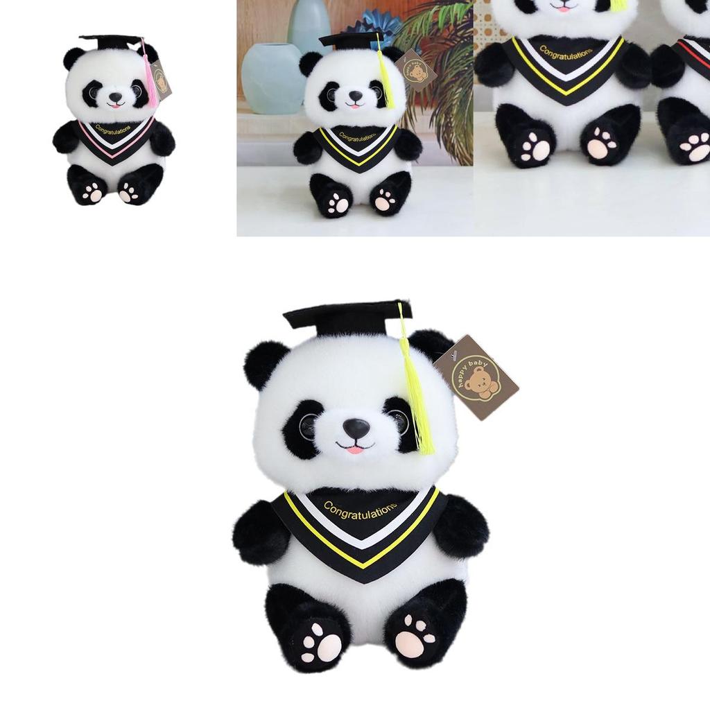 Charming Graduation Panda Plush Toy Adorable Stuffed Animal With Customizable Logo