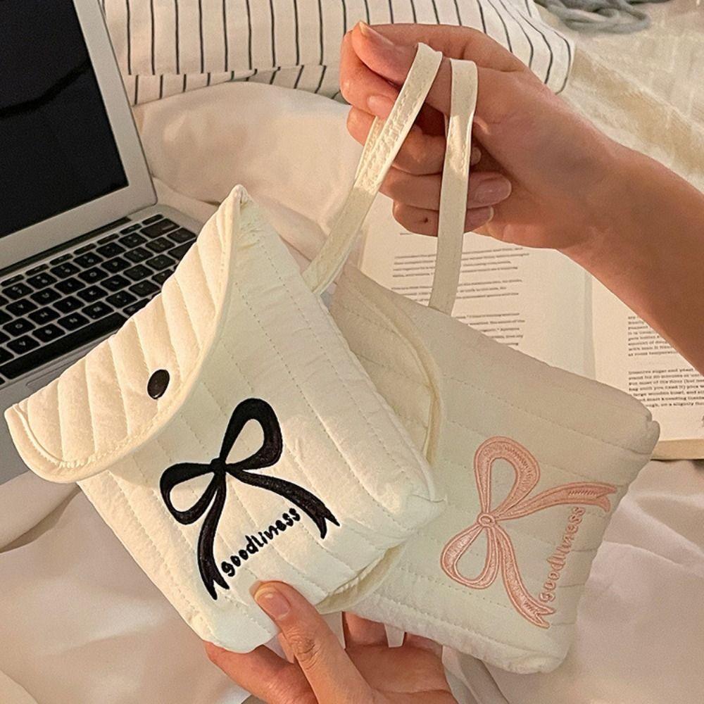 New Bow Period Bag Large Capacity Portable Sanitary Napkin Storage Bag Multifunctional Tampon Holder Girl