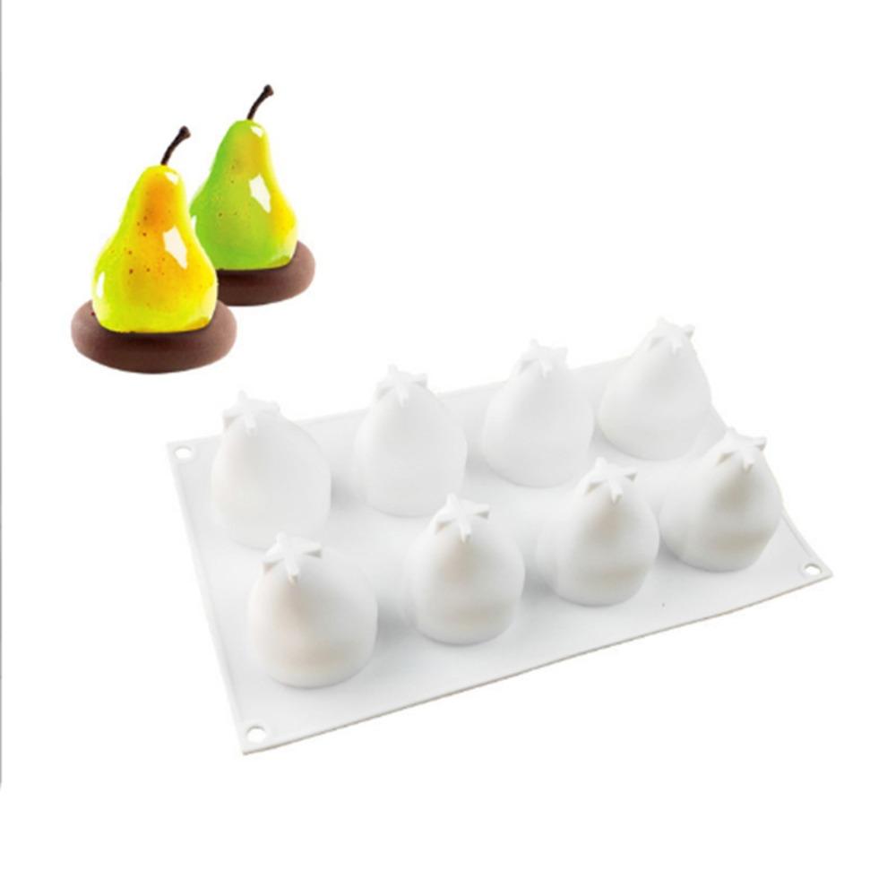 Silicone Pear Peach Cake Mold Non-toxic Mousse Cake Molds Jelly Pudding Mold  Household