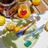 Korean-style Two-color Long Handle Glass Spoon Pudding Ice Cream Dessert Spoon Simple Heat-resistant Coffee Mixing Spoon
