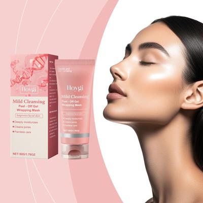 Gentle Moisturizing Peel-Off Mask, Nourishing and Brightening, Cleanses Pores, Improves Dullness, Facial Skincare Peel-Off Mask 50g