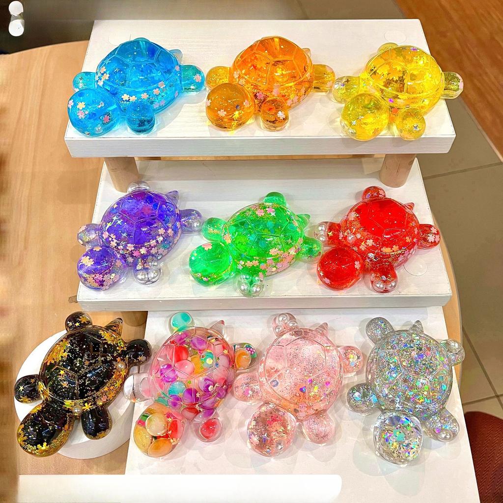Diy Creative Table Toy Gift with Luminous Sand, Dazzling and Sparkling Turtle Ornaments