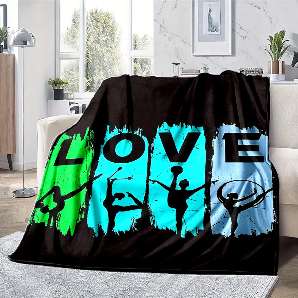 gymnastics Theme Printed Blanket - Perfect for Couch, Bed, Travel & Outdoor Use | Machine Washable, Cozy & Durable.