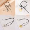 Chunky-Heart Choker Necklace Big Heart Pendant Tie-up Choker Necklace Adjustable Chain for Women Teen Girls Y2K Jewelry