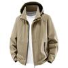 Men's Casual Hooded Windbreaker Jacket - Breathable, Loose Fit, Plus Size, for Spring and Autumn