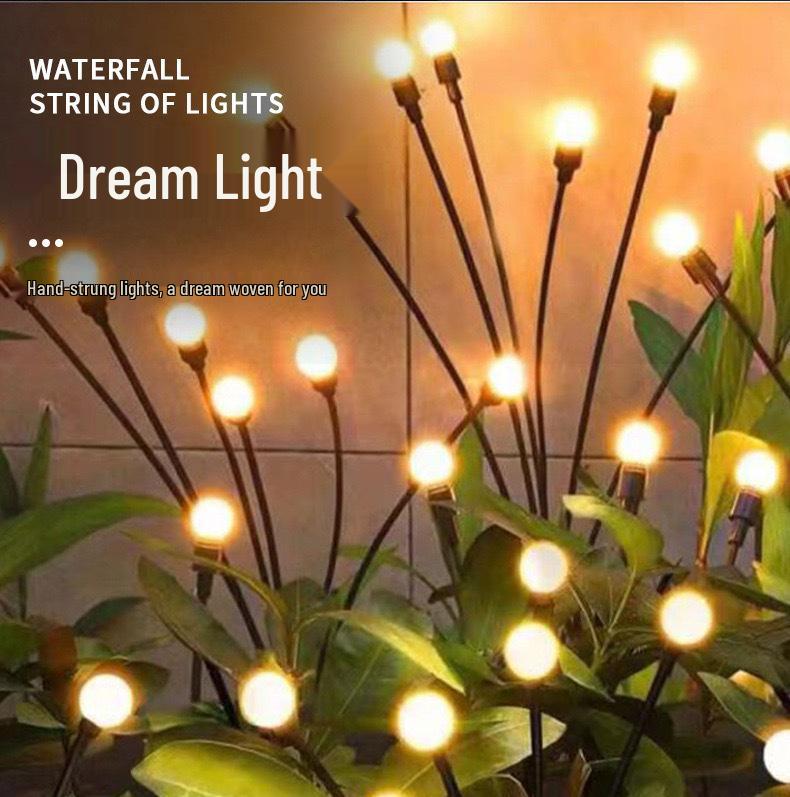 Outdoor Solar Firefly Courtyard Lights - Waterproof Landscape Lawn and Ground Plug Night Lights