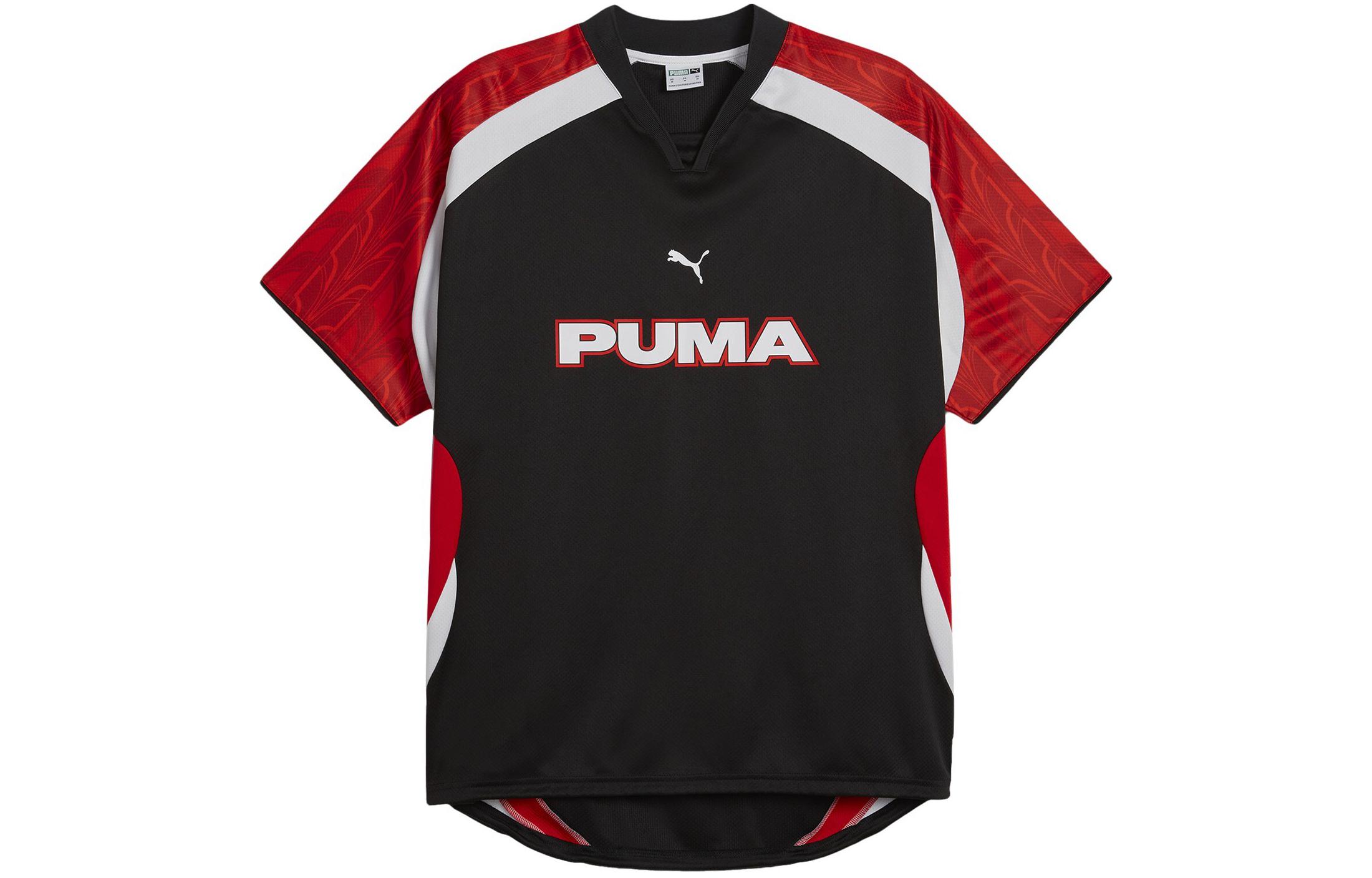 PUMA T Shirts Unisex Black V Neck Moderate Straight Fit 627936-01 L