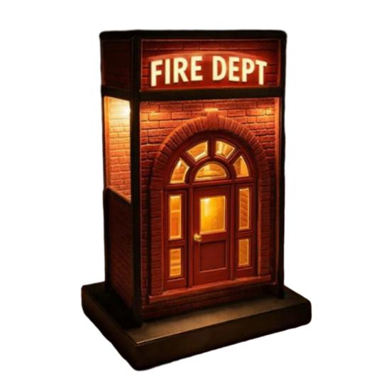 

Vintage Lamp Retro Miniature Table Lamp with Warm Led Glow USB Powered Firehouse Night Light for Desk Shelf Bedroom Decor Firefighter Gift 1pc
