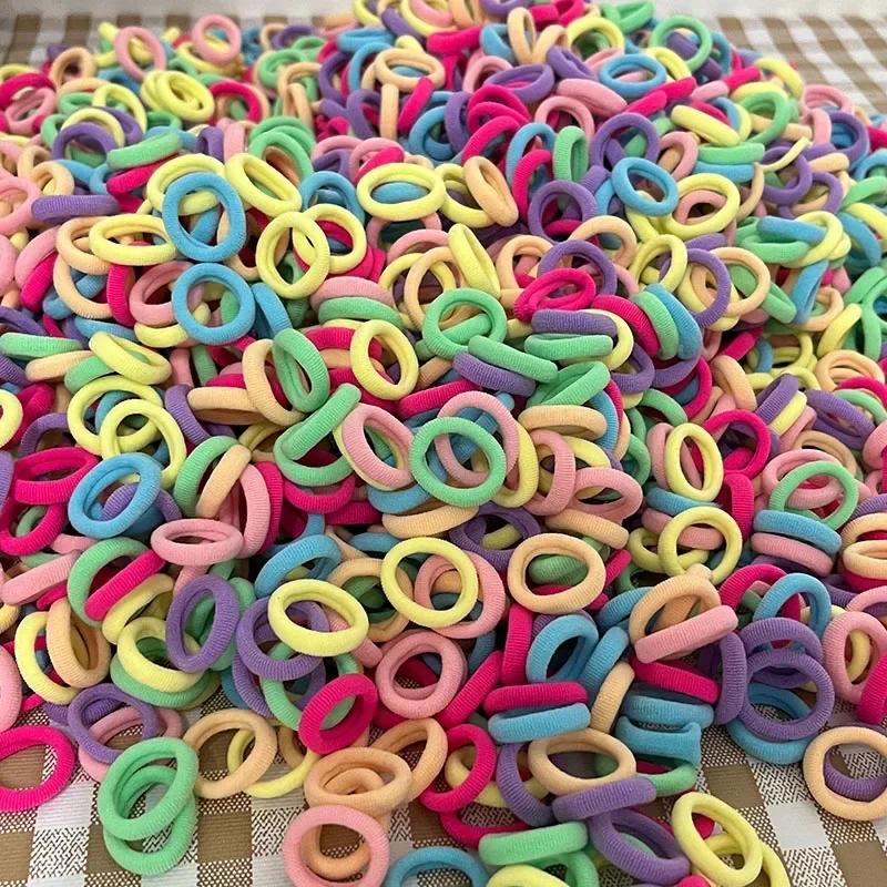 20/50/100 Stück Haargummis für Kinder Buntes Nylon Scrunchie Haargummis Gummiband Kinder Elastische Haargummis Mädchen Accessoires