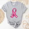 Pink Stethoscope Printed Tshirt Womens Breast Cancer Warrior Short Sleeve Round Neck Tshirt Women
