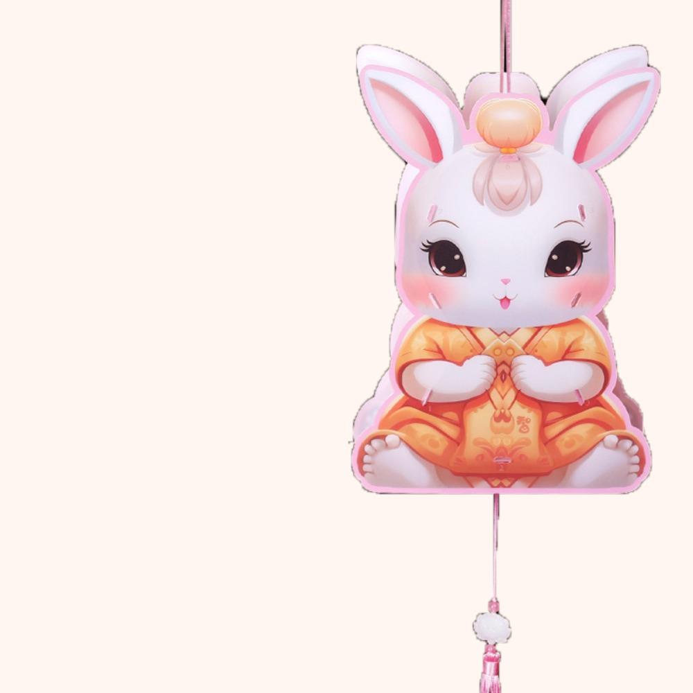 Cute Festival Lantern Material Kits DIY Craft Cartoon Rabbit Lamps  Women