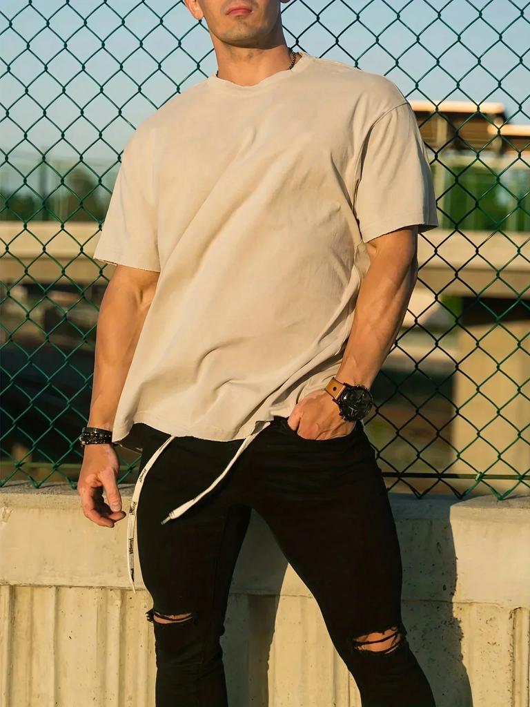 Men's Summer Short Sleeved T-shirt 100% Cotton High Street Loose  Men Clothing  Redtube  Kid Cudi  Harajuku