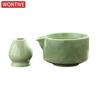4Pcs Matcha Whisk Set Elegant Matcha Tea Set Ceramic Bowl Teaspoon Whisk Holder Powder Box Spoon Holder Tea Cloth Tea Sieve