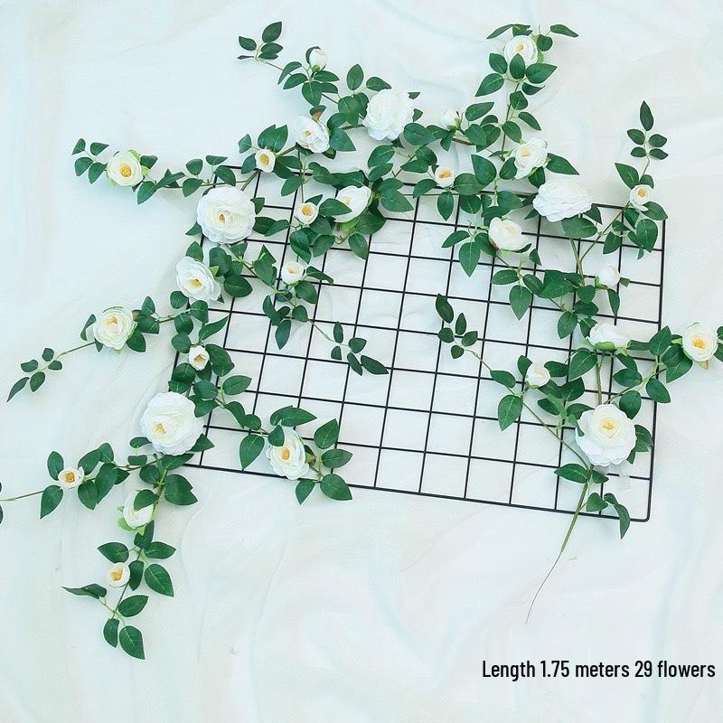 Artificial Rose Vine for Outdoor Decor - Hanging, Shading & Balcony Beautification