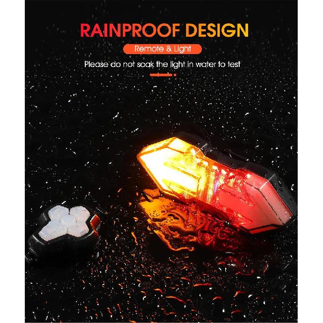 Wireless Remote Turn Signal Bicycle Light MTB Direction Indicator Smart LED Bike Taillight USB Rechargeable Cycling Rear Lamp