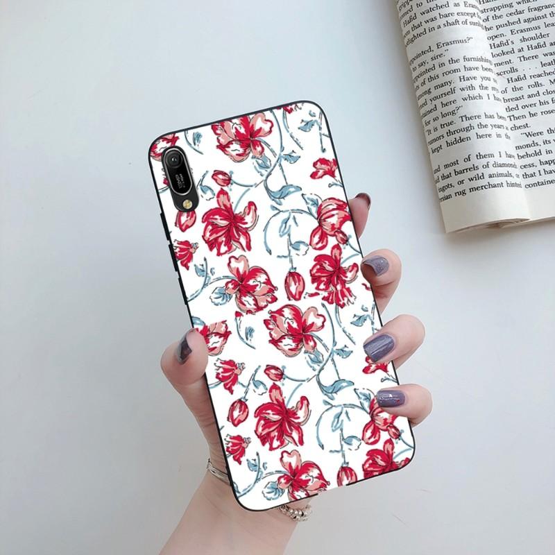 Broken Flower Small Fresh Phone Case For Huawei Mate 40 30 20 10 Pro Lite Nova 9 8 5T Y7p Y7 Soft Black Phone Cover