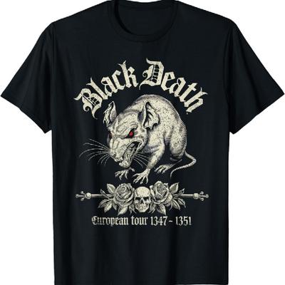 Black Death European Tour 1347 - 1351, Plague Rat Tour Dates T-Shirt