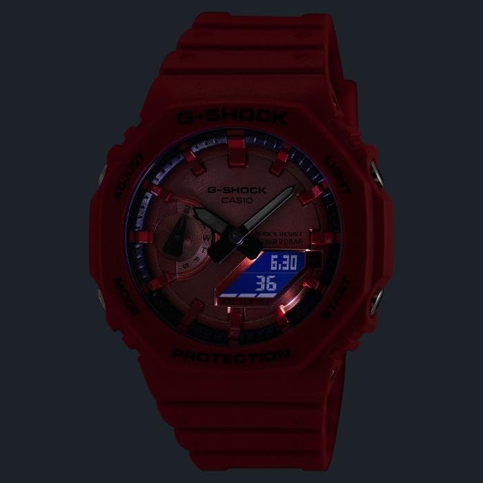 CASIO Watch Red Black Overseas Model G-SHOCK Analog-Digital GA-2100RRB-4A Men's