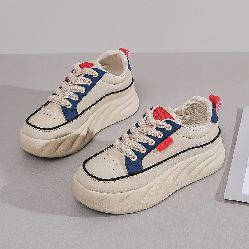 

2025 autumn white shoes new Korean version ins female students platform heightening sports board shoes casual shoes HB1393 35