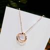 Simple Versatile Mobius Three Ring Clavicle Necklace For Women