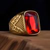 Men's High Quality Vintage Stainless Steel Gemstone Styles Ring Jewelry