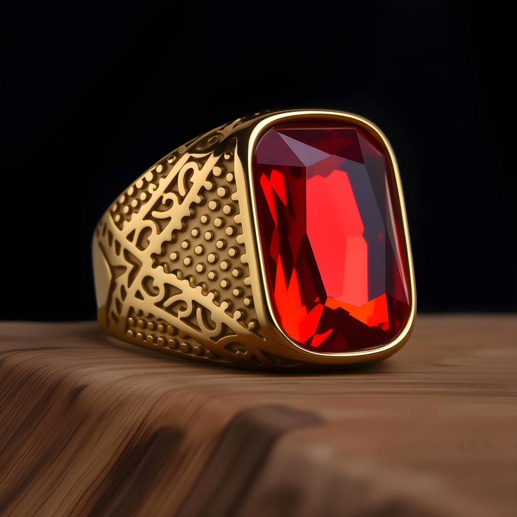 Men's High Quality Vintage Stainless Steel Gemstone Styles Ring Jewelry