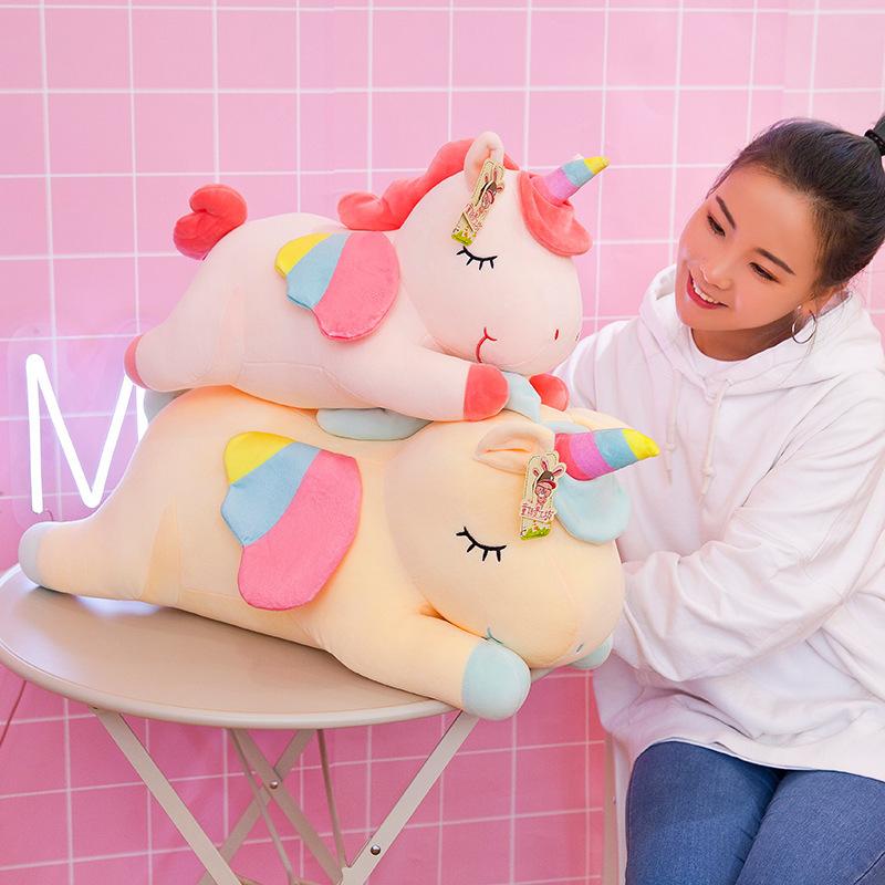Explosive angel unicorn doll cute rainbow pony plush toy girl cloth doll