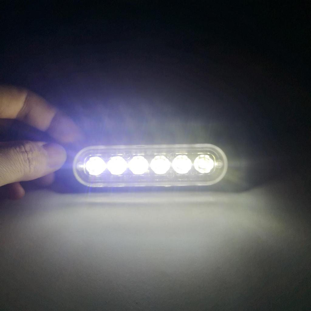 Ultra-Thin LED Car Warning Light: 6-Light, 12-24V, High-Brightness, Always-On Daytime Running & Turn Signal.