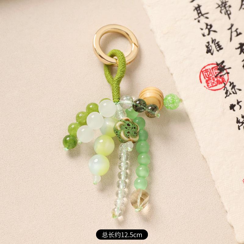Плетёная вручную хрустальная сумка, полная семян желаний, брелок-подвеска с бусинами Бодхи, литературная подвеска для сумки
