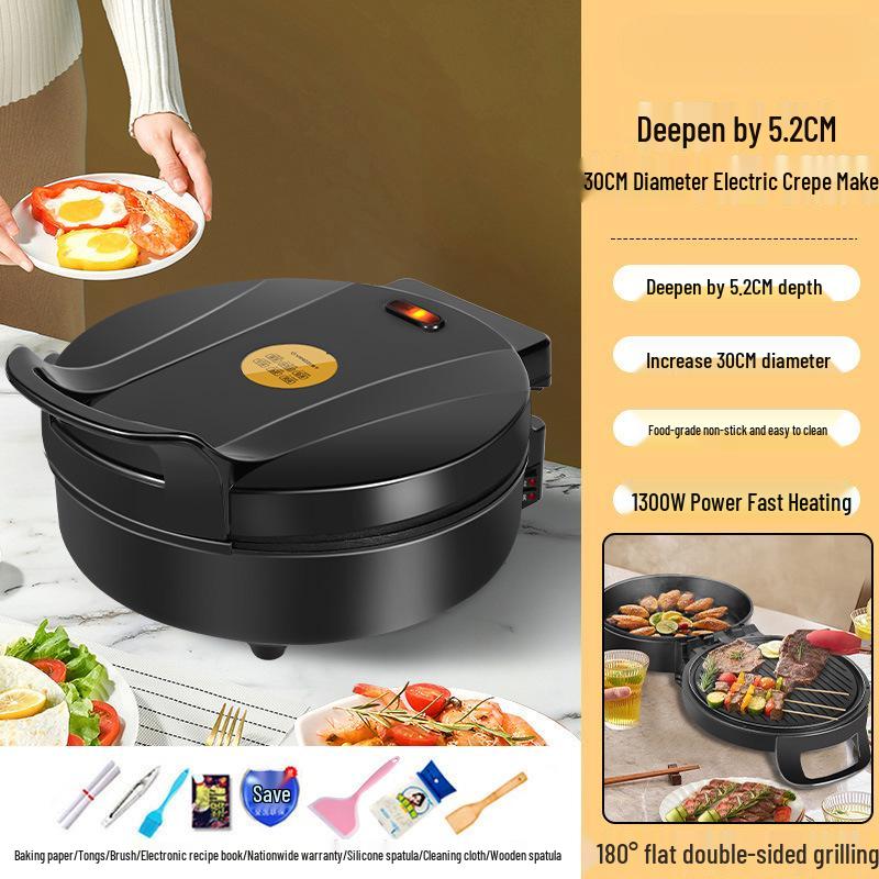Electric Griddle: Multifunctional Double-Sided Heating Pancake Maker with Enlarged Deep Pan