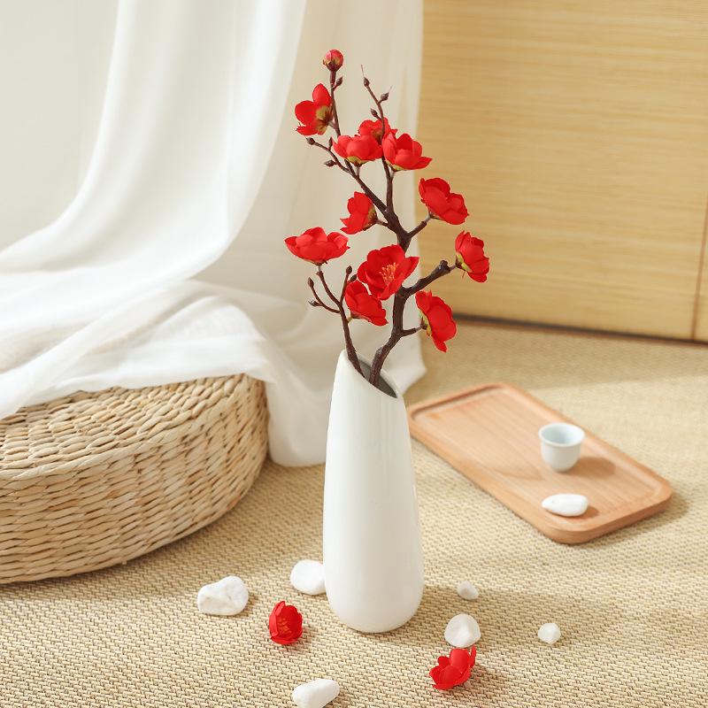 Artificial Plum & Peach Blossom Bonsai: Dried Flower Arrangement for Indoor Decoration