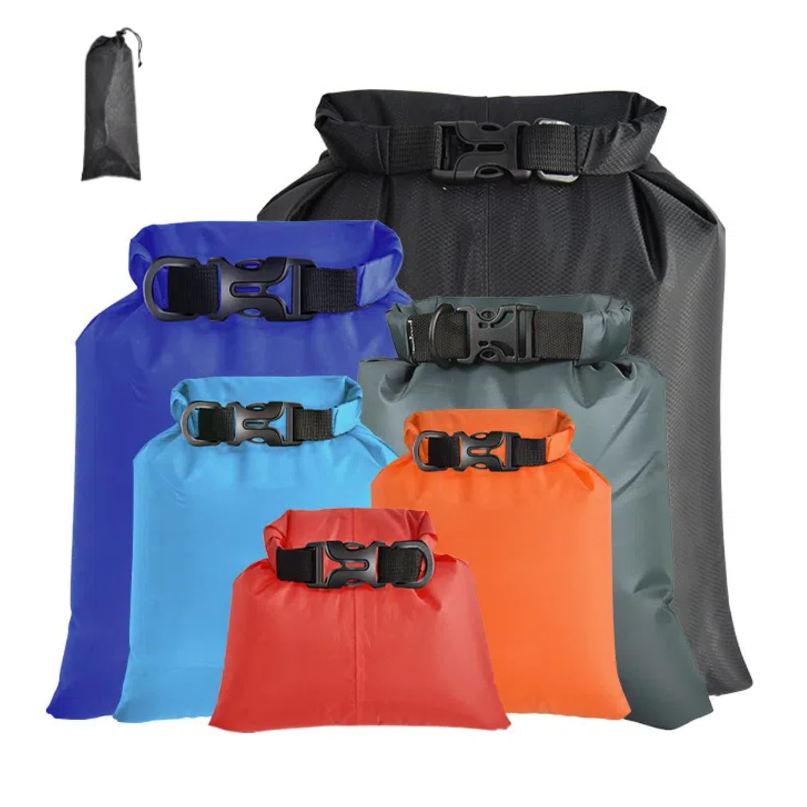 

Jravezt Водонепроницаемые 6 шт. Водонепроницаемые сухие мешки Каяк Поплавок Плавучие мешки Бассейн Пляж Легкие сумки для хранения для Кемпинга на открытом воздухе Горячие источники Плавание