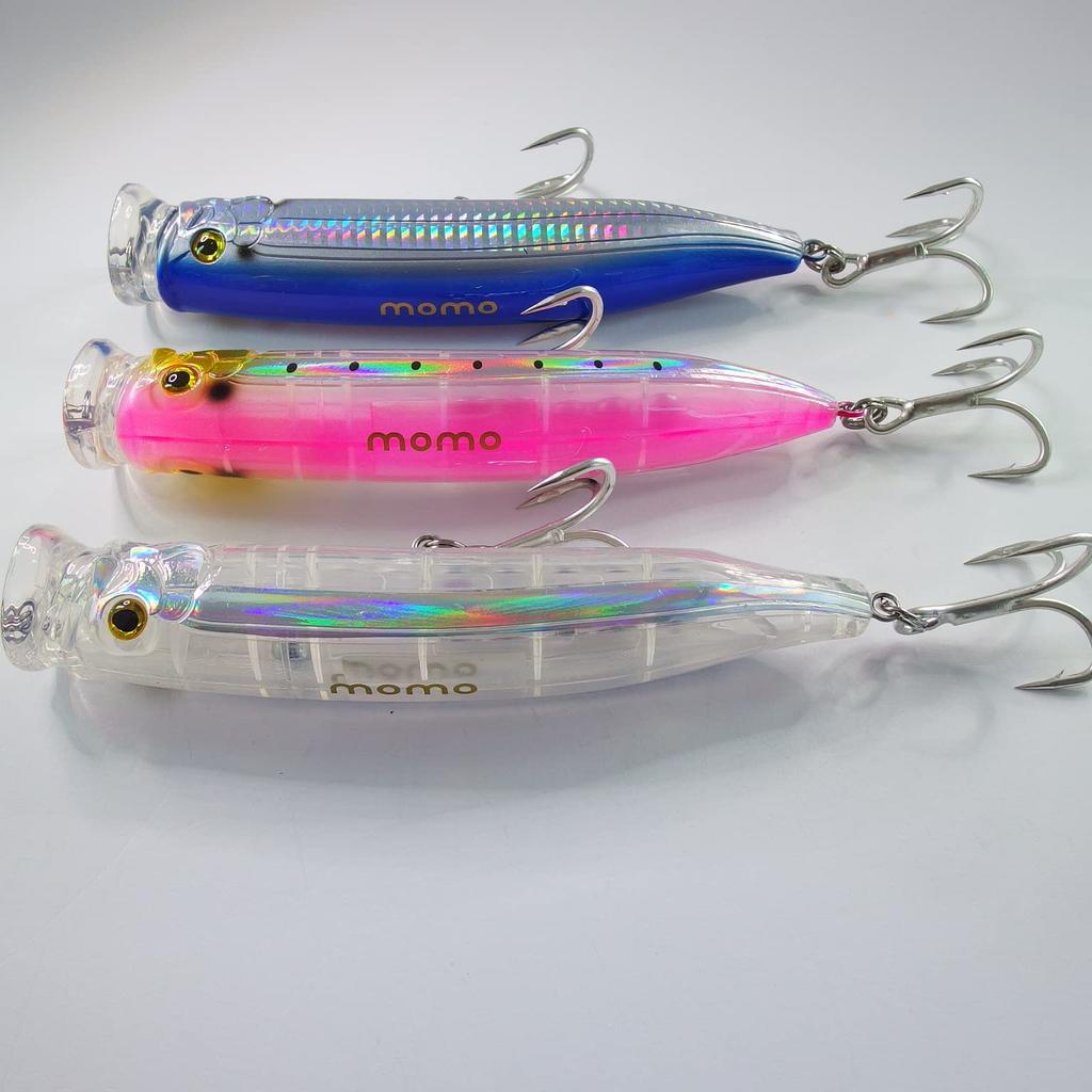 Momo Ultima Popper and 150mm Lures with Piercing Wire for and Bluefish Assortment 100, 120, Laser-Cut Yellowtail, Kingfish, (150mm - 02)