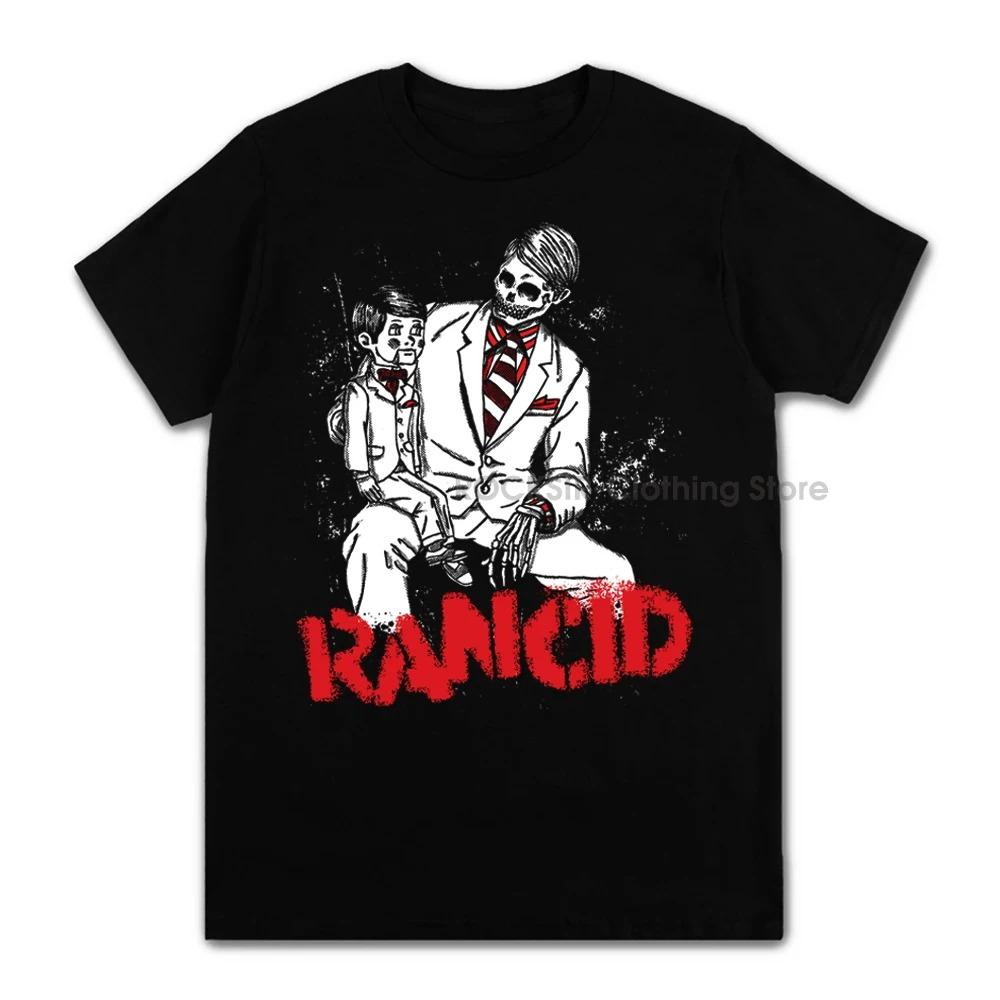 Mens Clothing Pop Punk Rancids Album Cool Skull Print Cotton Tees Short Sleeve Popular Unisex T Shirts Design Tops Streetwear