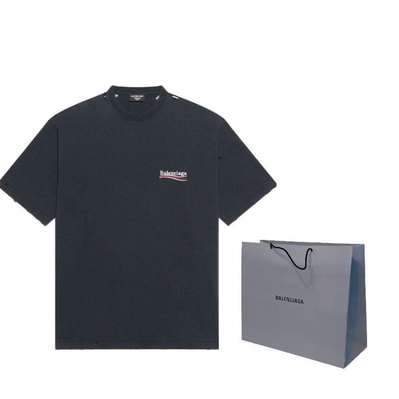 Balenciaga T Shirts Men's Black Crew Neck Moderate 641675TKVJ19034