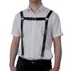 Adjustable PU Leather Suspenders Elastic Suspenders Mens Dress Suspenders for Casual Wear