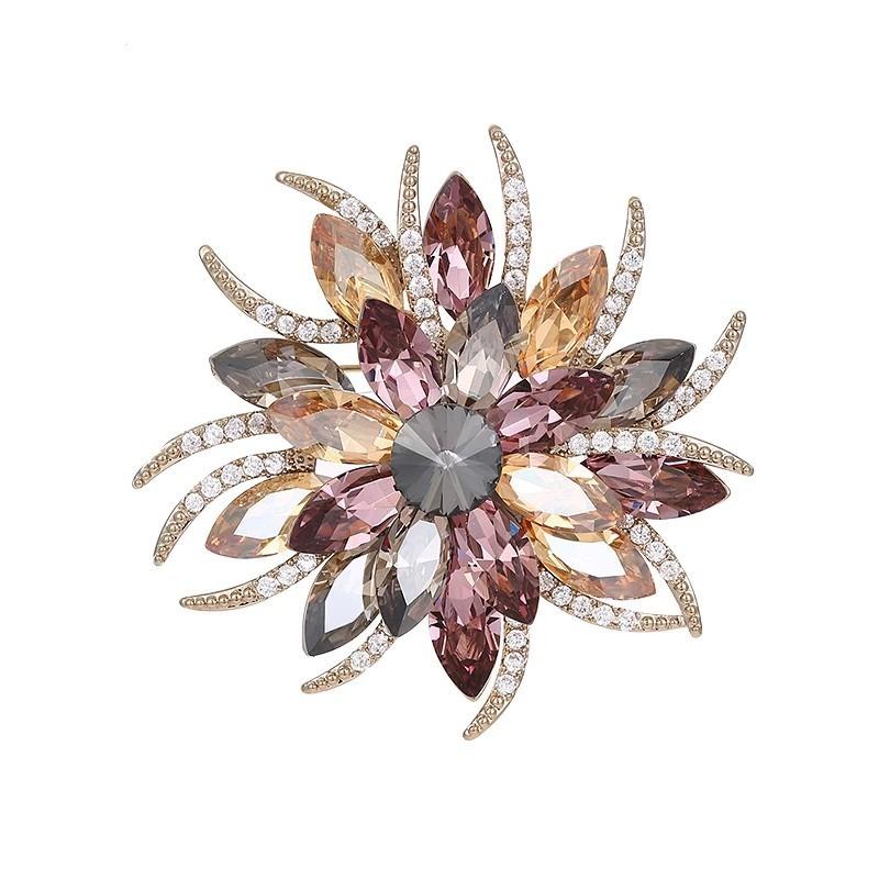 Luxuriöse und elegante Bauhinia-Brosche für Damen, hochwertig und exquisit, blendfreie Anstecknadel mit Schnalle, Korsage für Anzugjacke