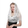 Lace Round Scarf for Church Shawl with Spanish Fringe Christian Veil Spanish Mantilla Lace Shawl Catholic Veil Handkerchief