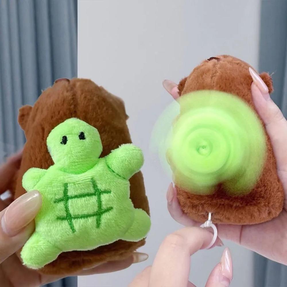 Cartoon Pendant Keychain Rotating Pendant Turtle Jitterbug Wings Bee Capybara Water Dolphin Keychain Bag Hanging Ornaments