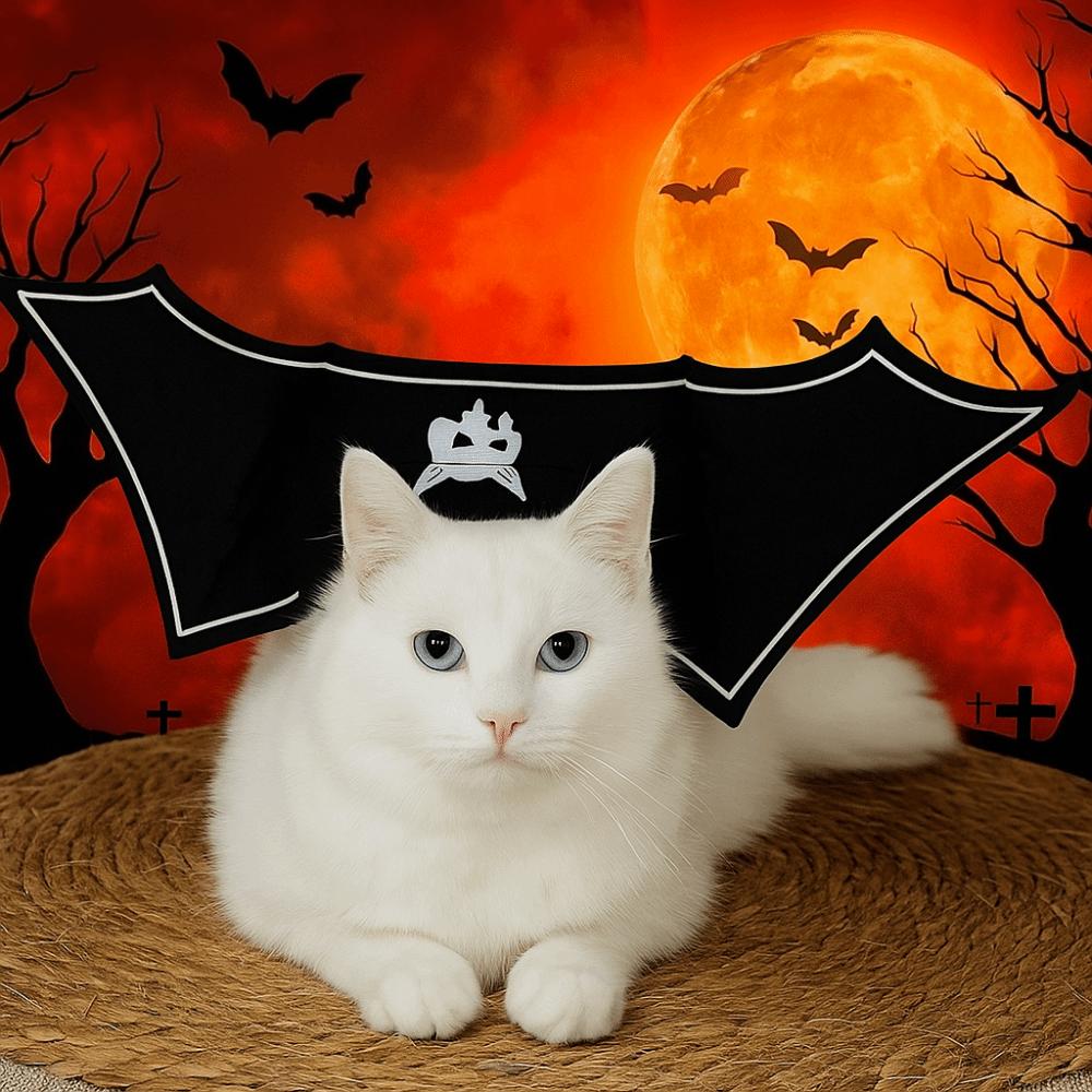 Felt Cloth Halloween Cat Costume Adjustable Soft Cats Bat Wing Polyester Cosplay Clothes Halloween Party Supplies
