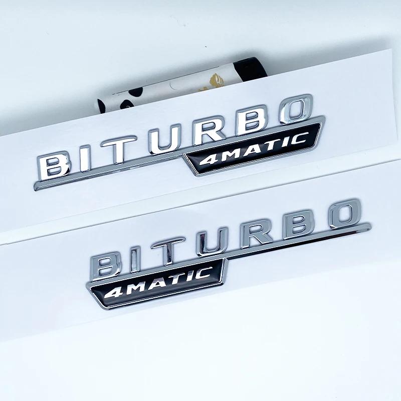 3D Flat Fo Turbo BITURBO V8 BITURBO 4MATIC 4MATIC+ V8 V12 BITURBO Plus Emblem for Benz GT Car Fender Side Sticker