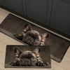 1 Stück Anti-Ermüdungs-Küchenteppiche, Französische Bulldogge Aufdruck Wasserdicht Rutschfest Dick Gepolsterte Küchenmatte Strapazierfähige Komfort-Stehmatte für die Küche