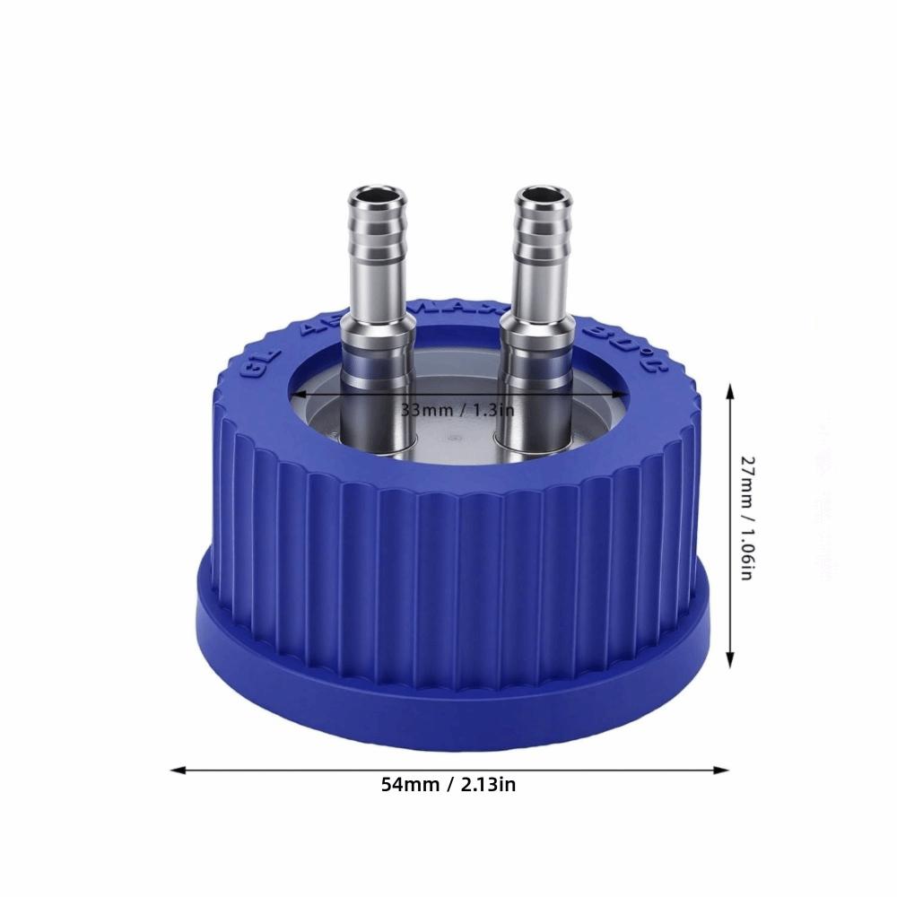 6-8mm Diameter Liquid Media Extractor Cap 2 Port Sampling Liquid Cap  For Lab
