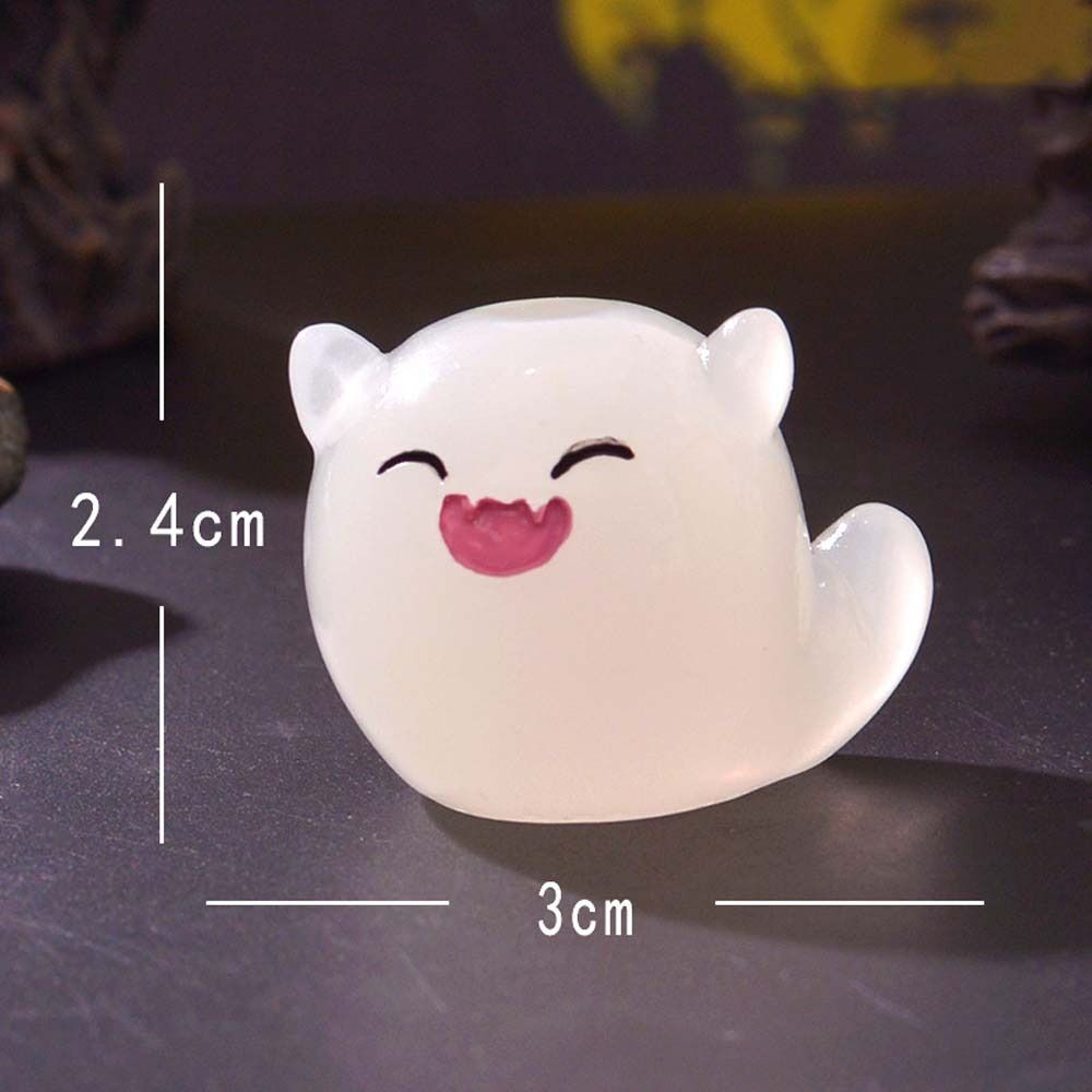 Cartoon Halloween Luminous Ghost Figurines Resin Crafts Pumpkin Witch Noctilucent Ghost Ornaments Cute DIY